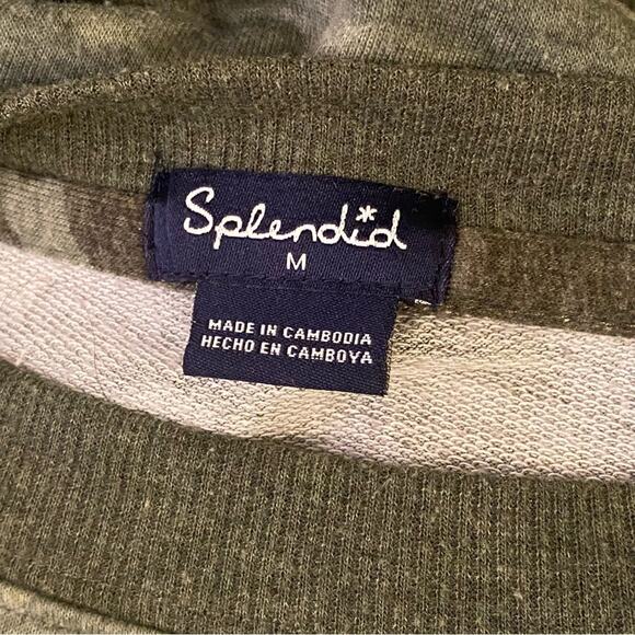 Splendid Size Medium Green Camouflage Pullover Sweatshirt - Picture 4 of 5